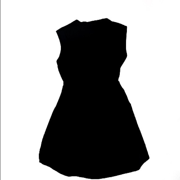 Casual black shirt dress elastic waist tie up - Picture 2 of 2